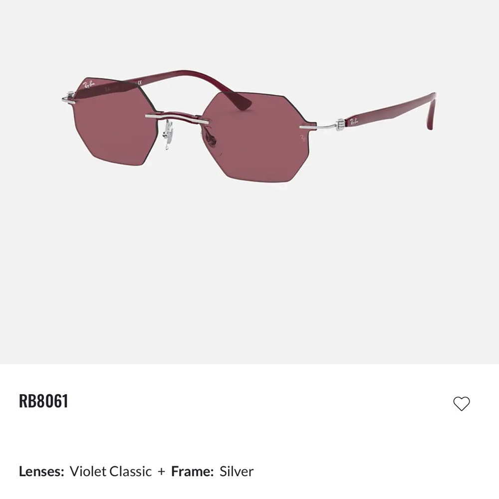 Rayban sunglasses with Violet lenses.